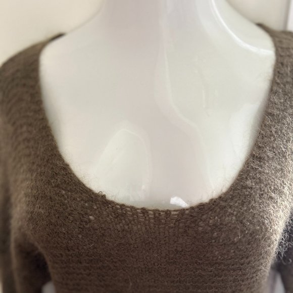 Cotélac Mohair Sweater Dress Tunic with Scoop Neck Olive Size 4 (US 12) - Picture 5 of 12